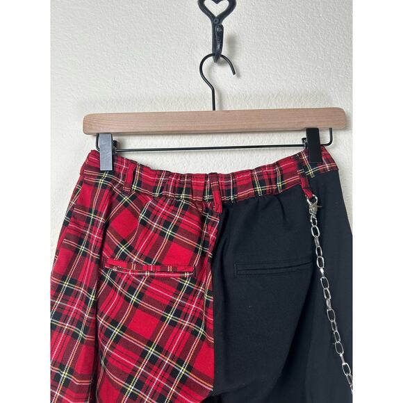 Hot Topic Women's Size Small Pants Plaid Colorblock Grunge Goth Punk Rock Black - Picture 9 of 11